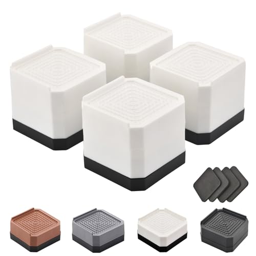 ISKALT 洗濯機用防振かさ上げ台 高さ調節 洗濯機・乾燥機・冷蔵庫用置き台 取り外し可能 家具に傷防止 滑り止め 床に傷防止 耐荷重約2000kg 異音吸収 振動吸収 テーブルの角を守る 自由につなぎ合わせる 1セット4個入り 据付脚IST001 2-WH